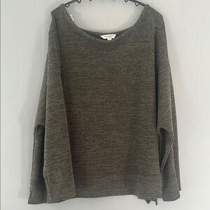Max Studio Green Crew Neck Sweater Relaxed Fit Knit
